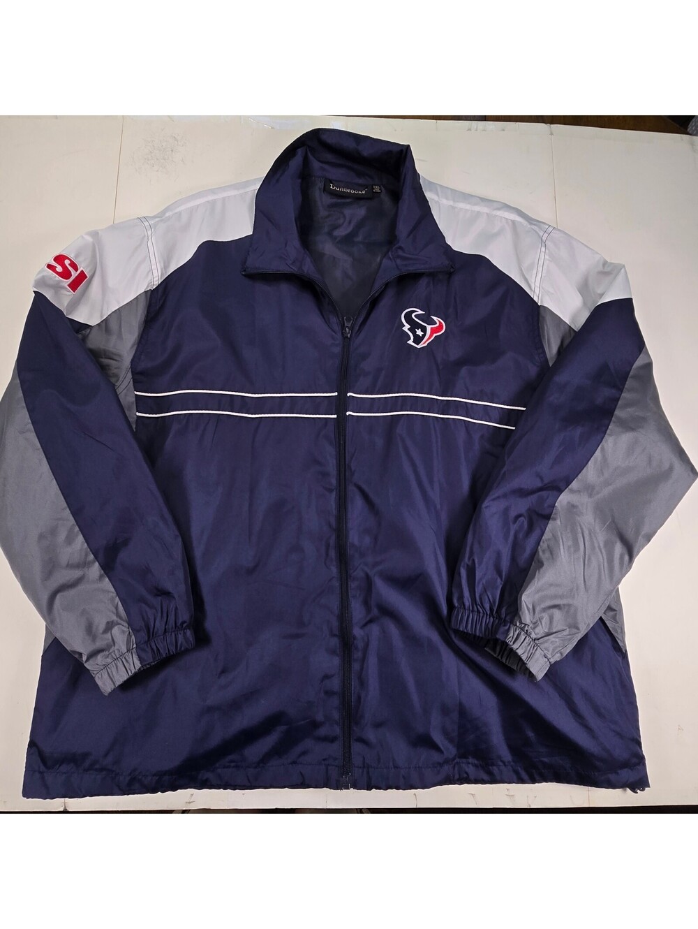 Houston Texans navy gray full zip windbreaker jacket 2XL